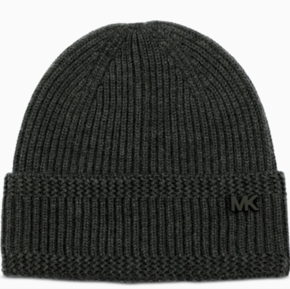 Michael Kors Men's Charcoal Ribbed Beanie